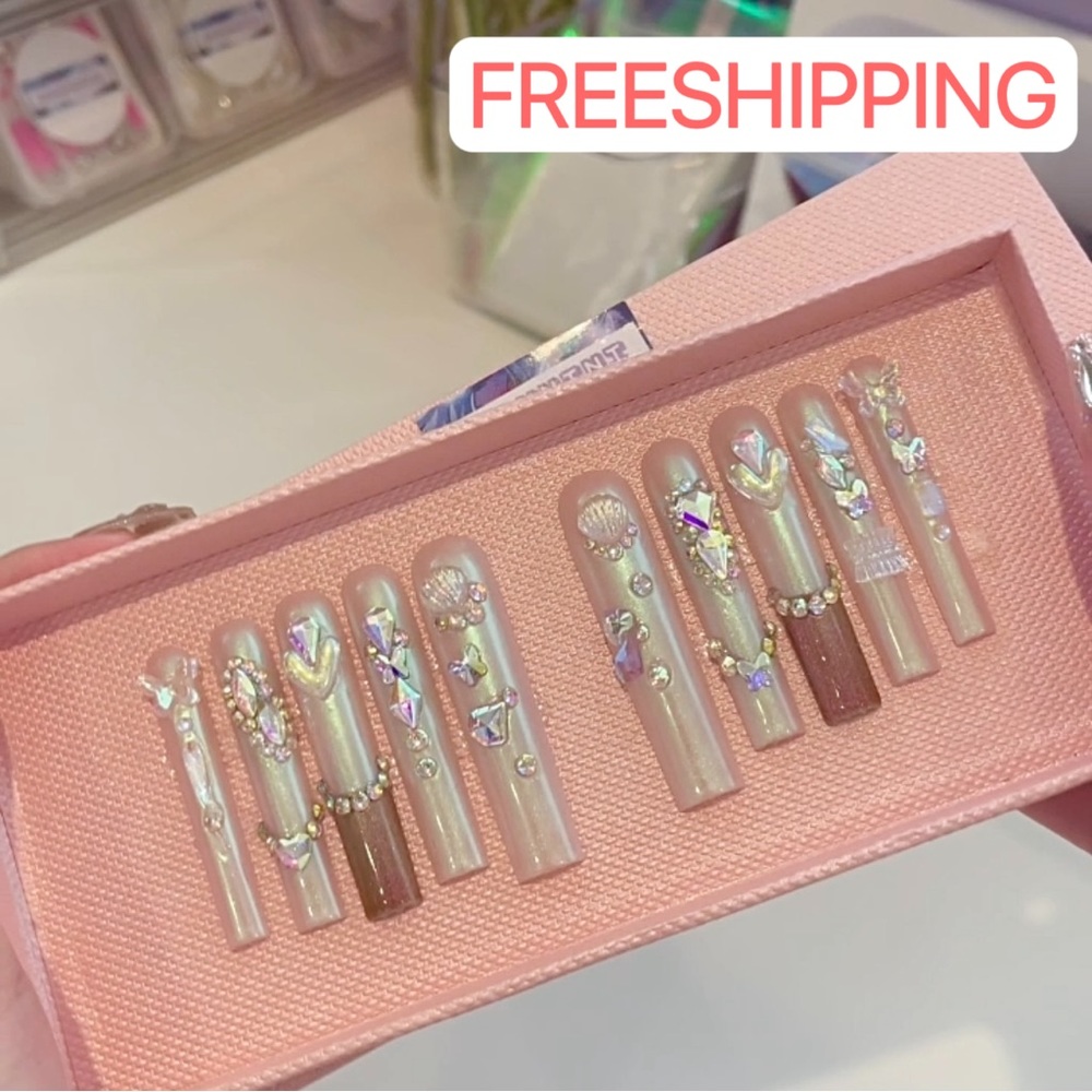 MOONNiNi XL handmade press on nails w/toolkit